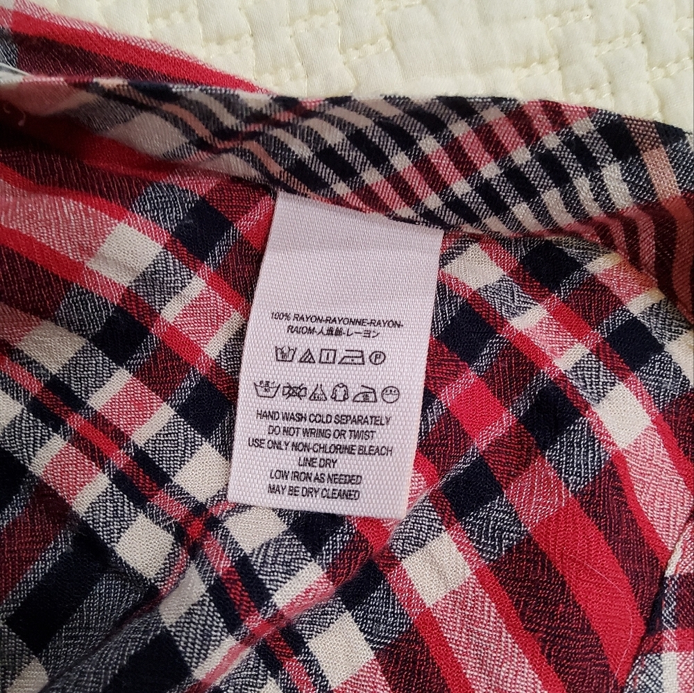 Free People Loralei Plaid Button Down Midi Dress Longline Shirt Size M - Picture 14 of 15